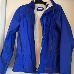 MARMOT Blue Hooded Rain Jacket